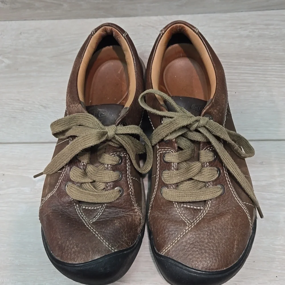 Keen Men's Brown Casual Leather Lace-Up Shoes Sneakers Sz 7